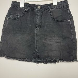 Black jean mini skirt